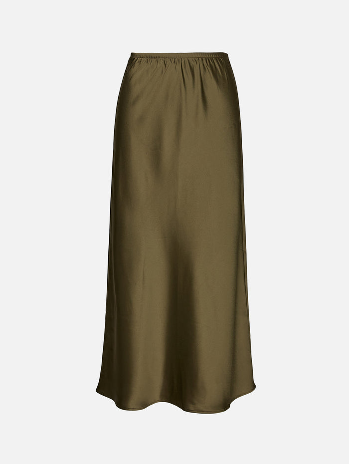 Barb Midi Skirt,LESET,OLIVE,Image 1
