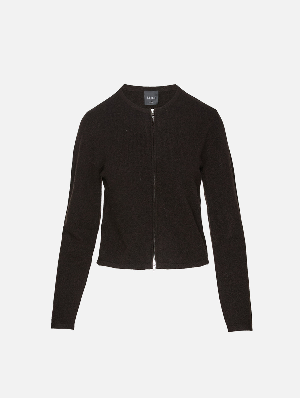 Jesse Zip Cardigan,LESET,CHOCOLATE,Image 2