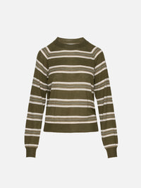 Striped Raglan Tee,SPRWMN,OLIVE STRIPES,Image 1