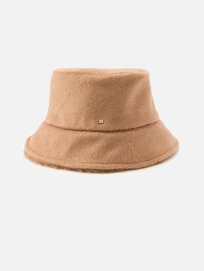 Shearling Bucket Hat,MAX MARA,CAMEL,Image 1