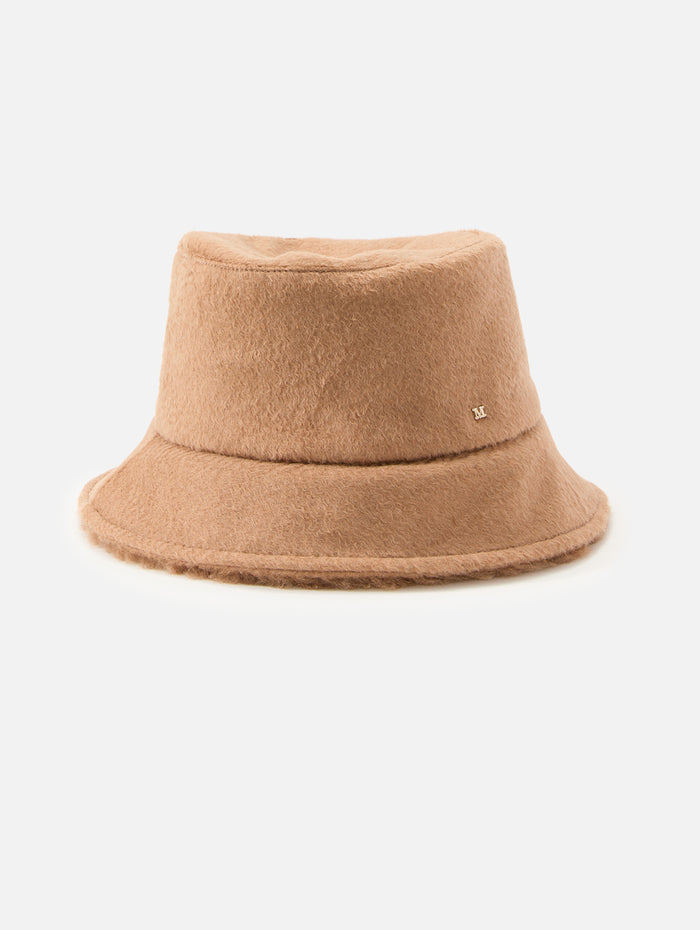 Shearling Bucket Hat,MAX MARA,CAMEL,Image 1