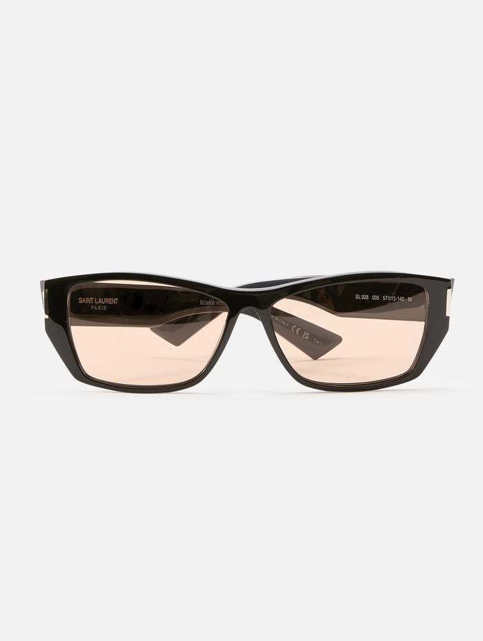 Corner Angle Rectangular Sunglasses,KERING EYE- SAINT LAURENT,BLACK,Image 1