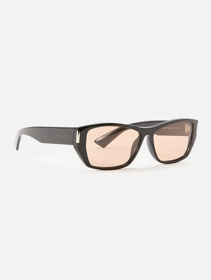 Corner Angle Rectangular Sunglasses,KERING EYE- SAINT LAURENT,BLACK,Image 2