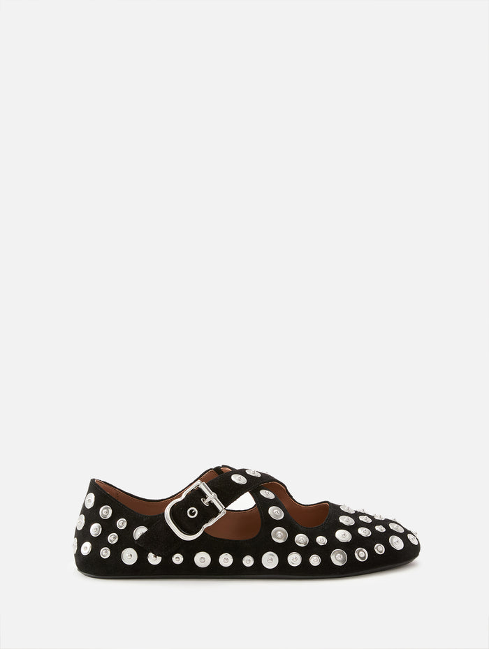 Criss Cross Flat,ALAIA,BLACK,Image 1