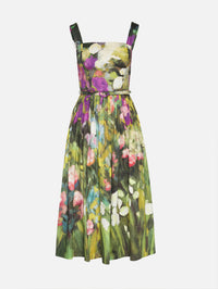 Floral Print Dress,OSCAR DE LA RENTA,GARDEN MULTI,Image 1