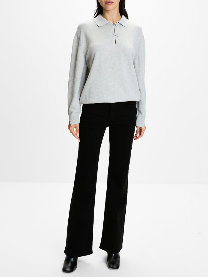Polo Sparkling Cross Sweater,BARRIE KNITWEAR,NUAGE,Image 1