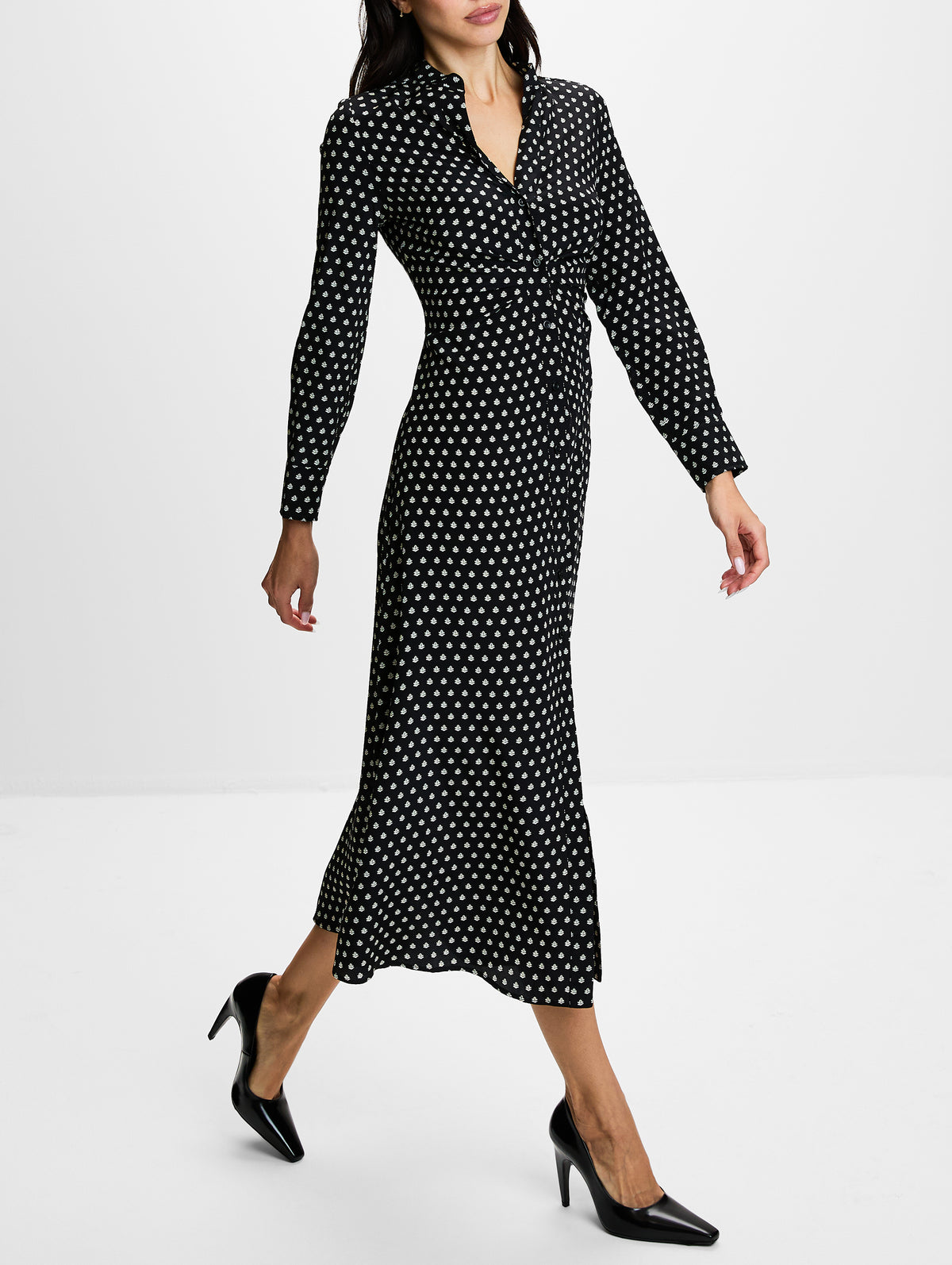 Genny Dress,CALLAS MILANO,BLACK DOTS,Image 3