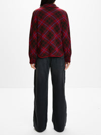 Dylan Plaid Shirt,GUEST IN RESIDENCE,CARMINE COMBO,Image 3