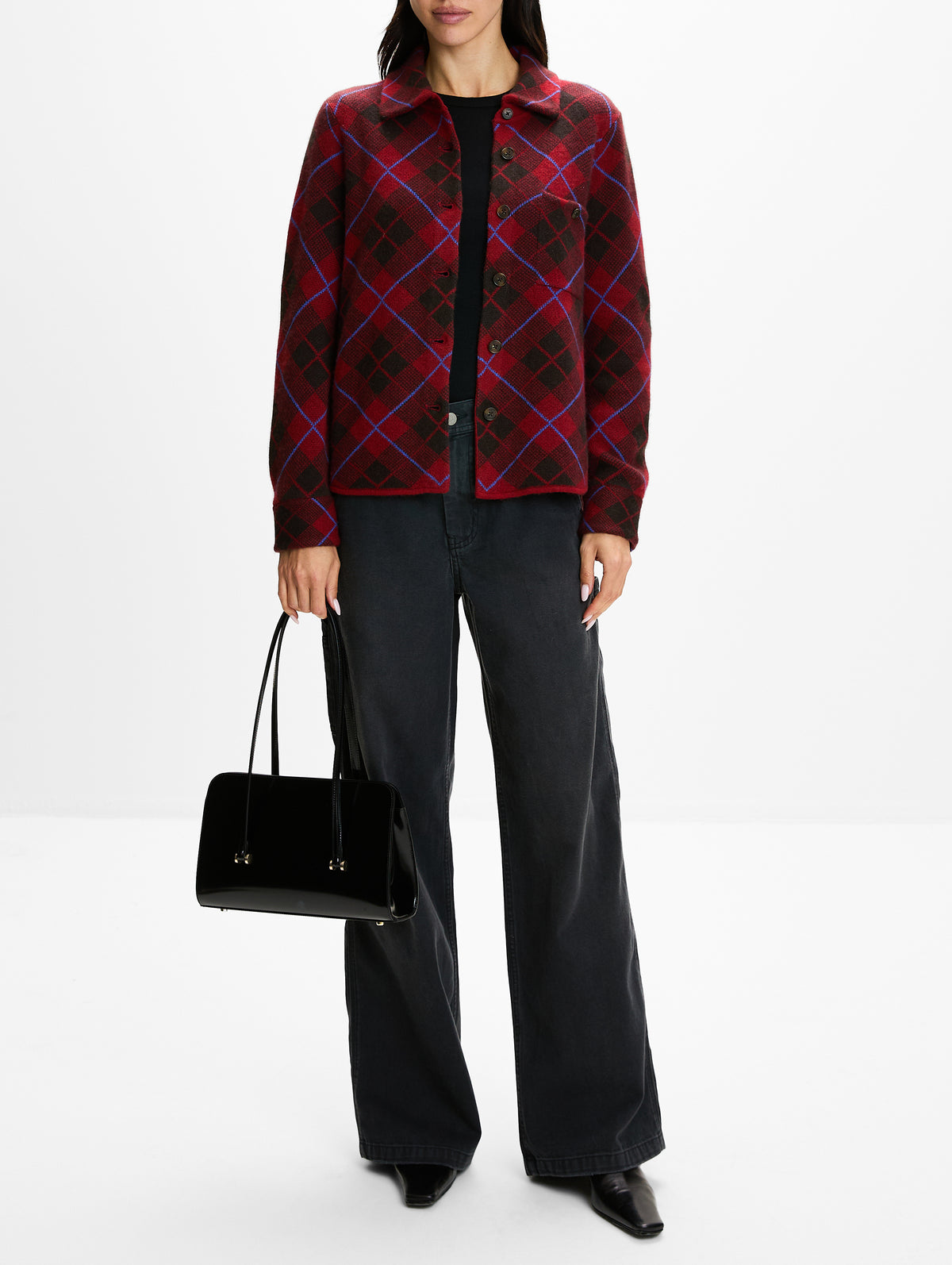 Dylan Plaid Shirt,GUEST IN RESIDENCE,CARMINE COMBO,Image 2