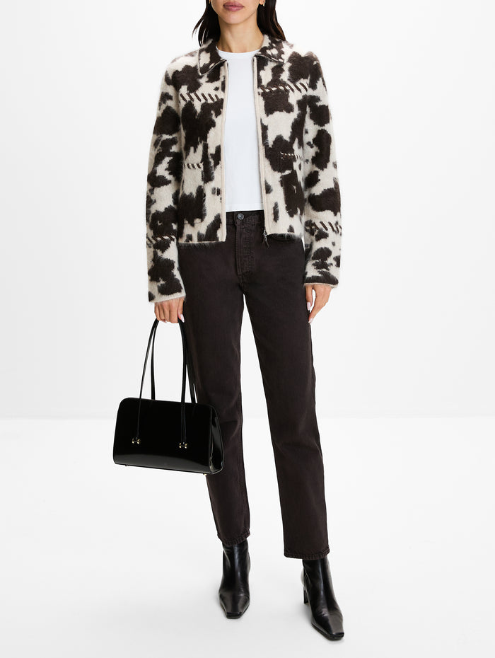 Grizzly Cowhide Jacket,GUEST IN RESIDENCE,OATMEAL BURNT COCOA,Image 2