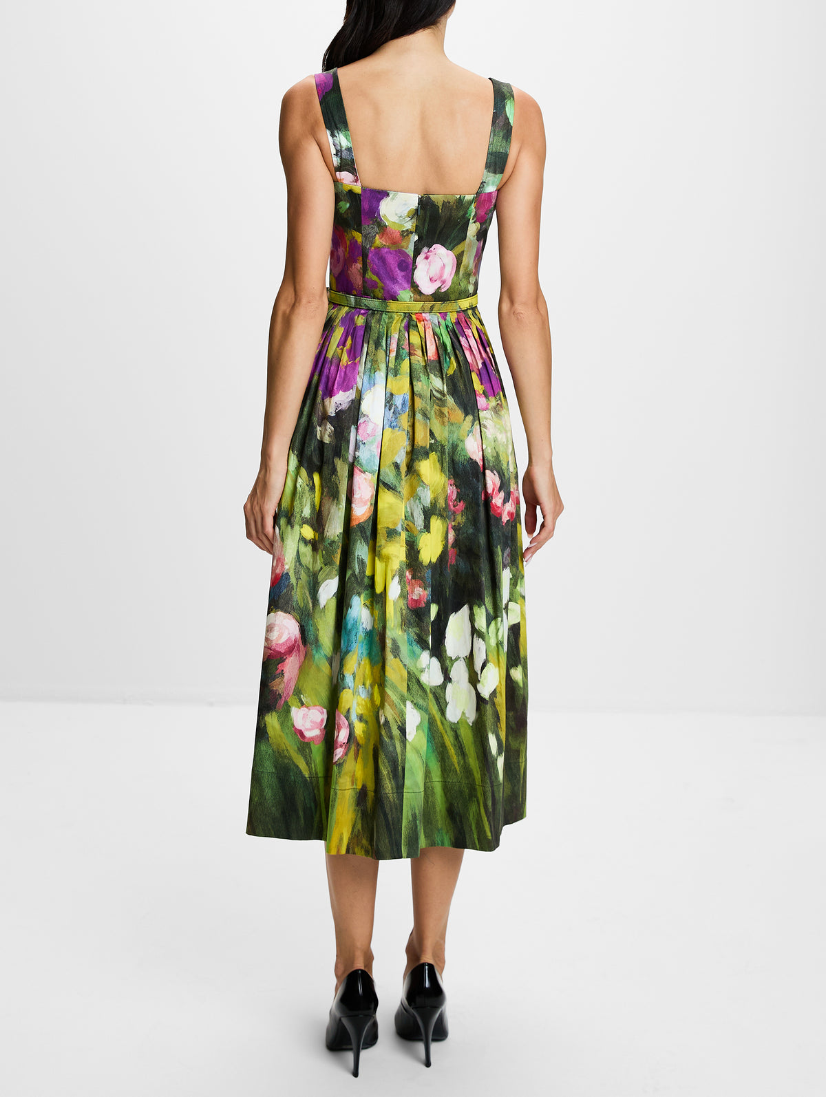 Floral Print Dress,OSCAR DE LA RENTA,GARDEN MULTI,Image 4