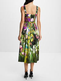 Floral Print Dress,OSCAR DE LA RENTA,GARDEN MULTI,Image 4