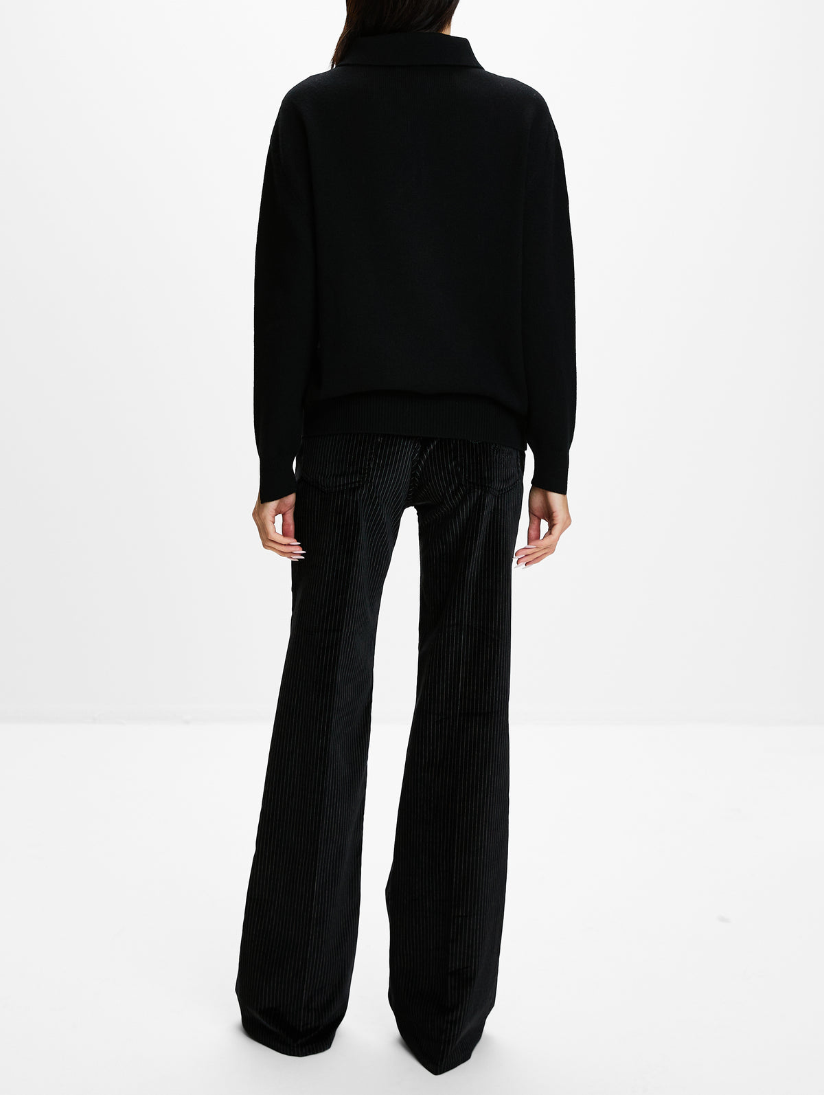 Polo Sparkling Cross Sweater,BARRIE KNITWEAR,BLACK,Image 3