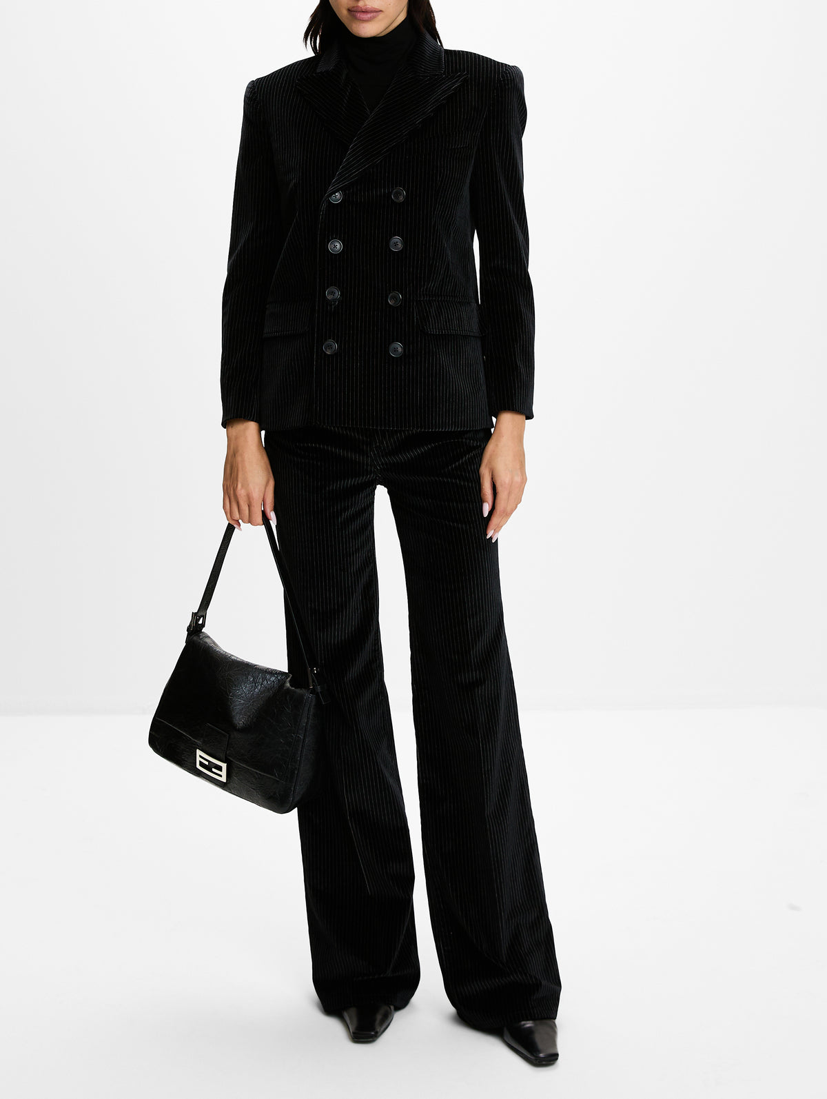 Flap Shoulder Bag,FENDI,BLACK,Image 2