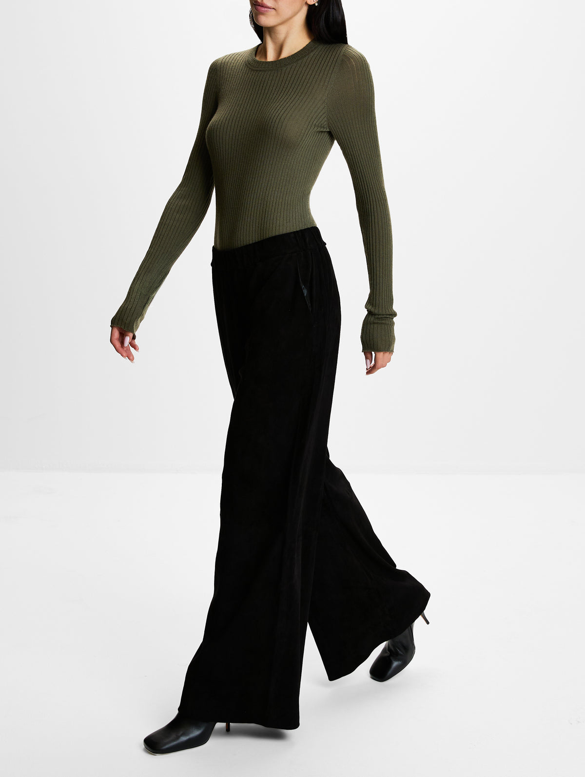 Wide Leg Pant,SPRWMN,BLACK,Image 3
