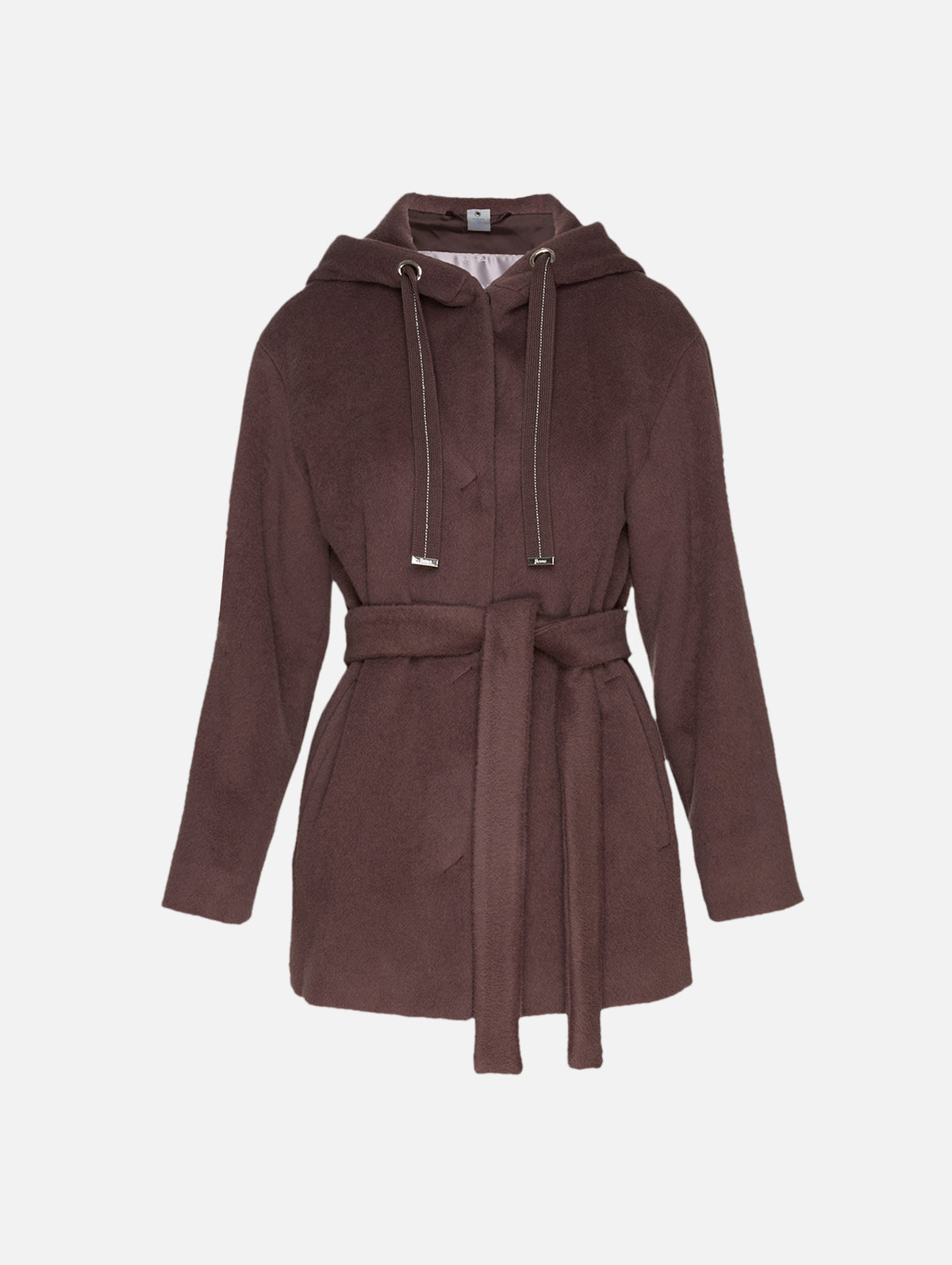 Alpaca Blend Coat,HERNO,BROWN,Image 2