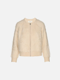 Fuzzy Bomber Sweater,THE GREAT,CREAM,Image 1