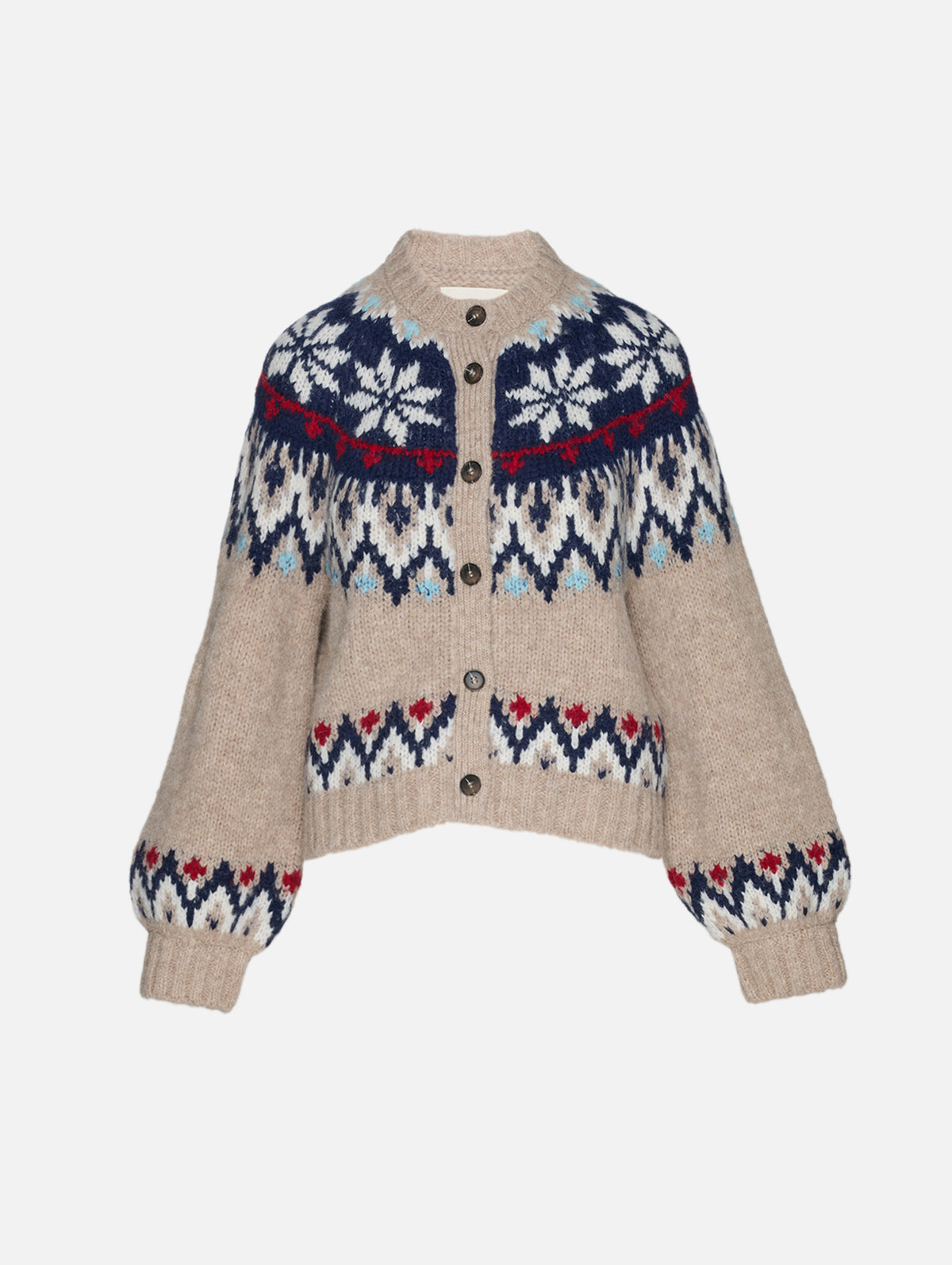 Winter Fairisle Cardigan,THE GREAT,SNOWFLAKE,Image 2
