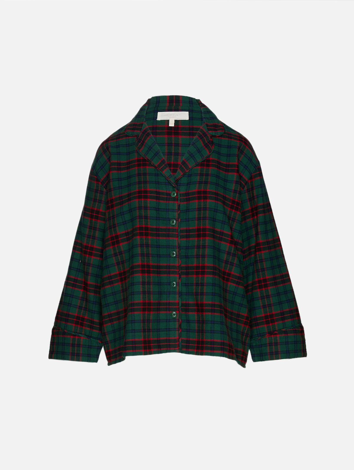 Flannel Pajama Top,THE GREAT,LODGE PLAID,Image 1