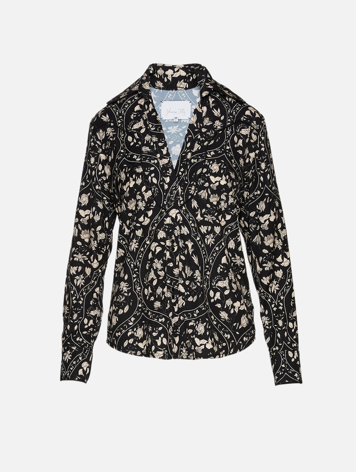 Hacia El Puerto Shirt,JOHANNA ORTIZ,BLACK/ECRU,Image 2
