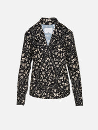 Hacia El Puerto Shirt,JOHANNA ORTIZ,BLACK/ECRU,Image 2