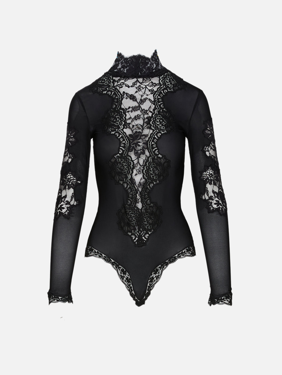 Embro Lace Bodysuit,VALENTINO GARAVANI,BLACK,Image 2