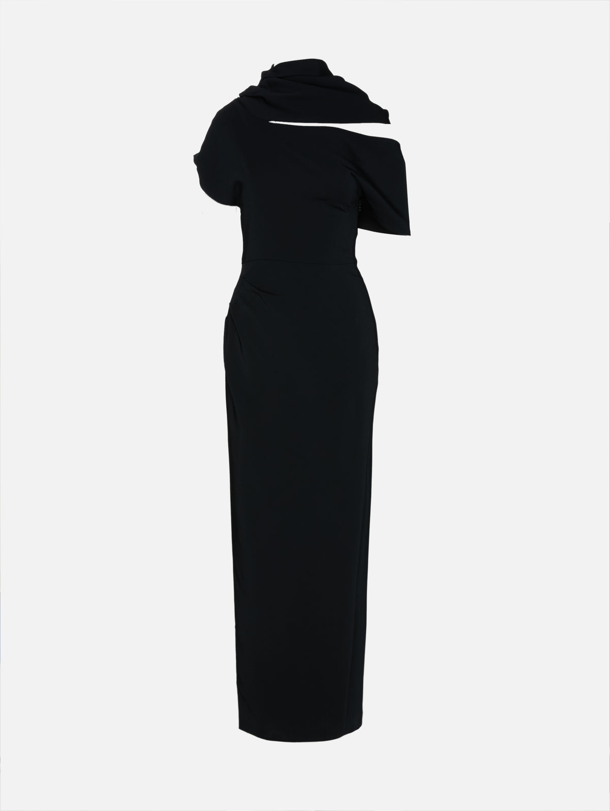Tube Neck Drape Dress,MONSE,BLACK,Image 1