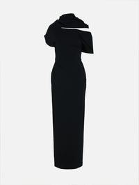 Tube Neck Drape Dress,MONSE,BLACK,Image 2