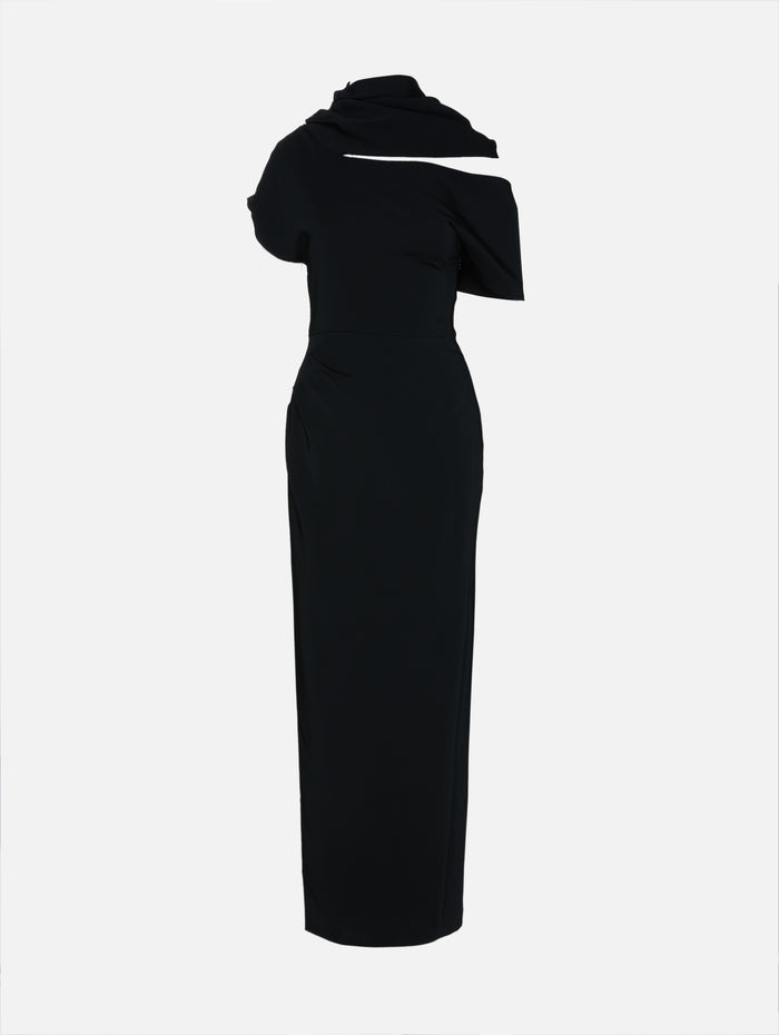 Tube Neck Drape Dress,MONSE,BLACK,Image 1