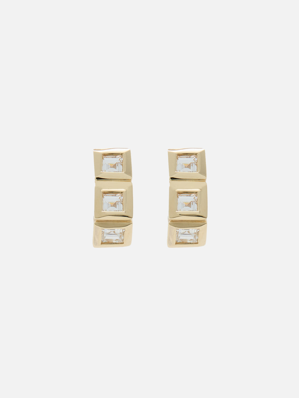 French-Cut Diamond Huggie Earrings,SHYLEE ROSE,YELLOW GOLD,Image 1