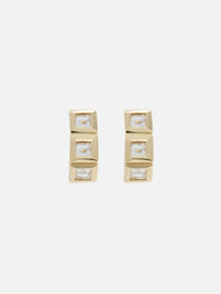 French-Cut Diamond Huggie Earrings,SHYLEE ROSE,YELLOW GOLD,Image 1