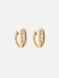 Diamond Slingshot Huggie Earrings,MASON AND BOOKS,YELLOW GOLD,Image 2