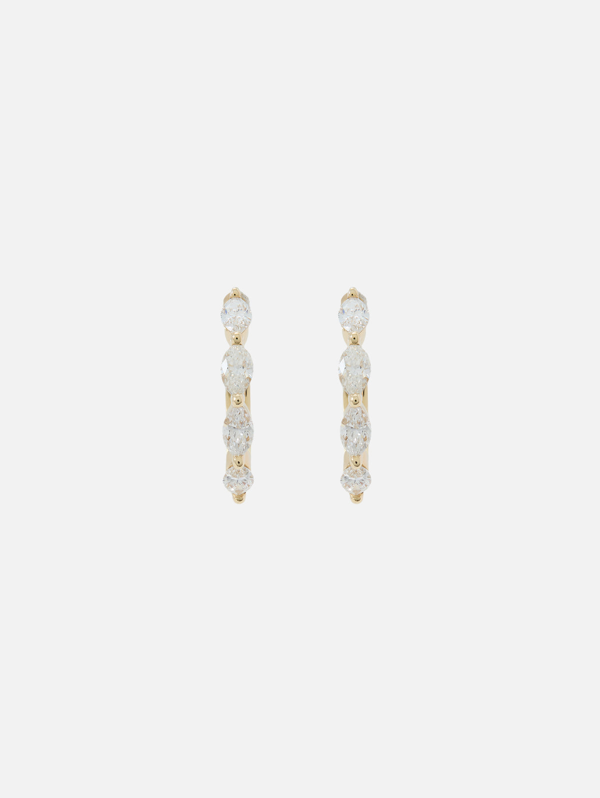 Marquise Diamond Huggie Earrings,SHYLEE ROSE,YELLOW GOLD,Image 1