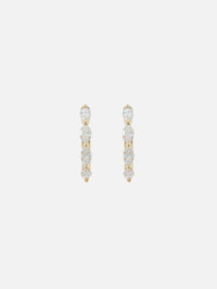 Marquise Diamond Huggie Earrings,SHYLEE ROSE,YELLOW GOLD,Image 1