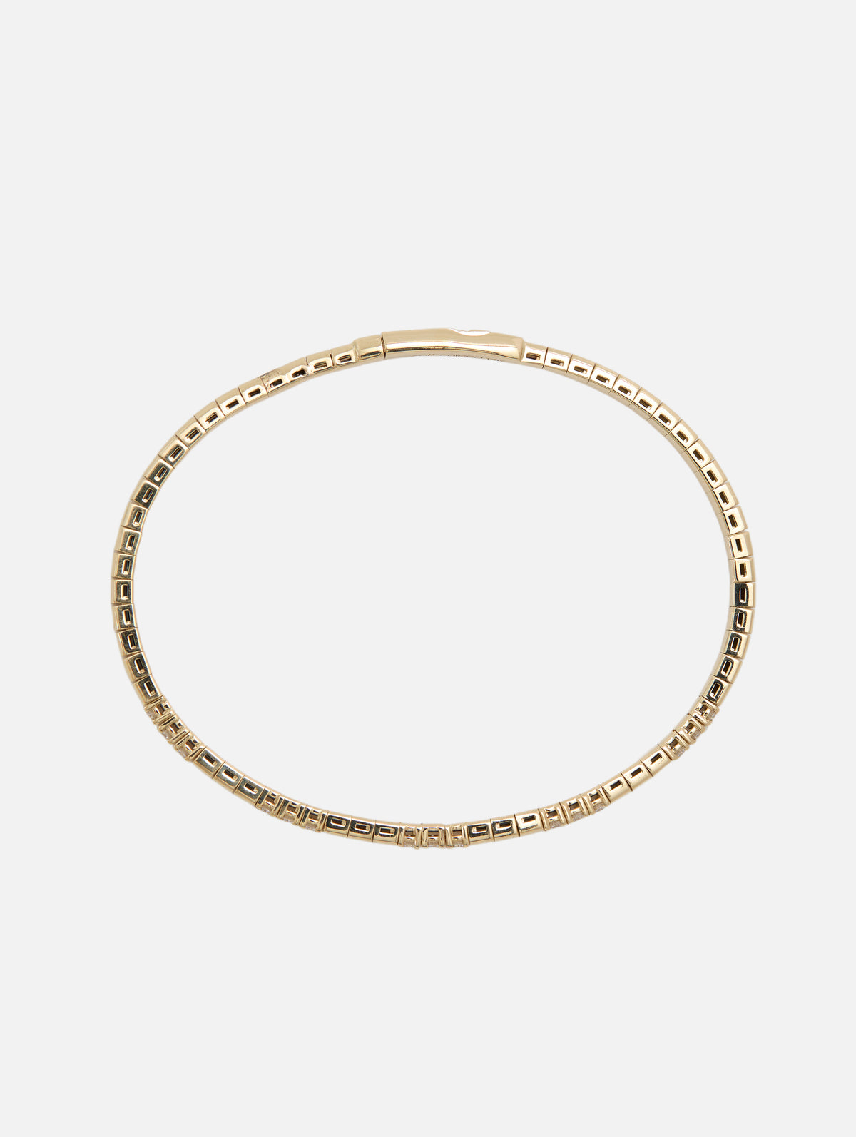 Diamond Flex Trio Station Bracelet,ZOE CHICCO,YELLOW GOLD,Image 2