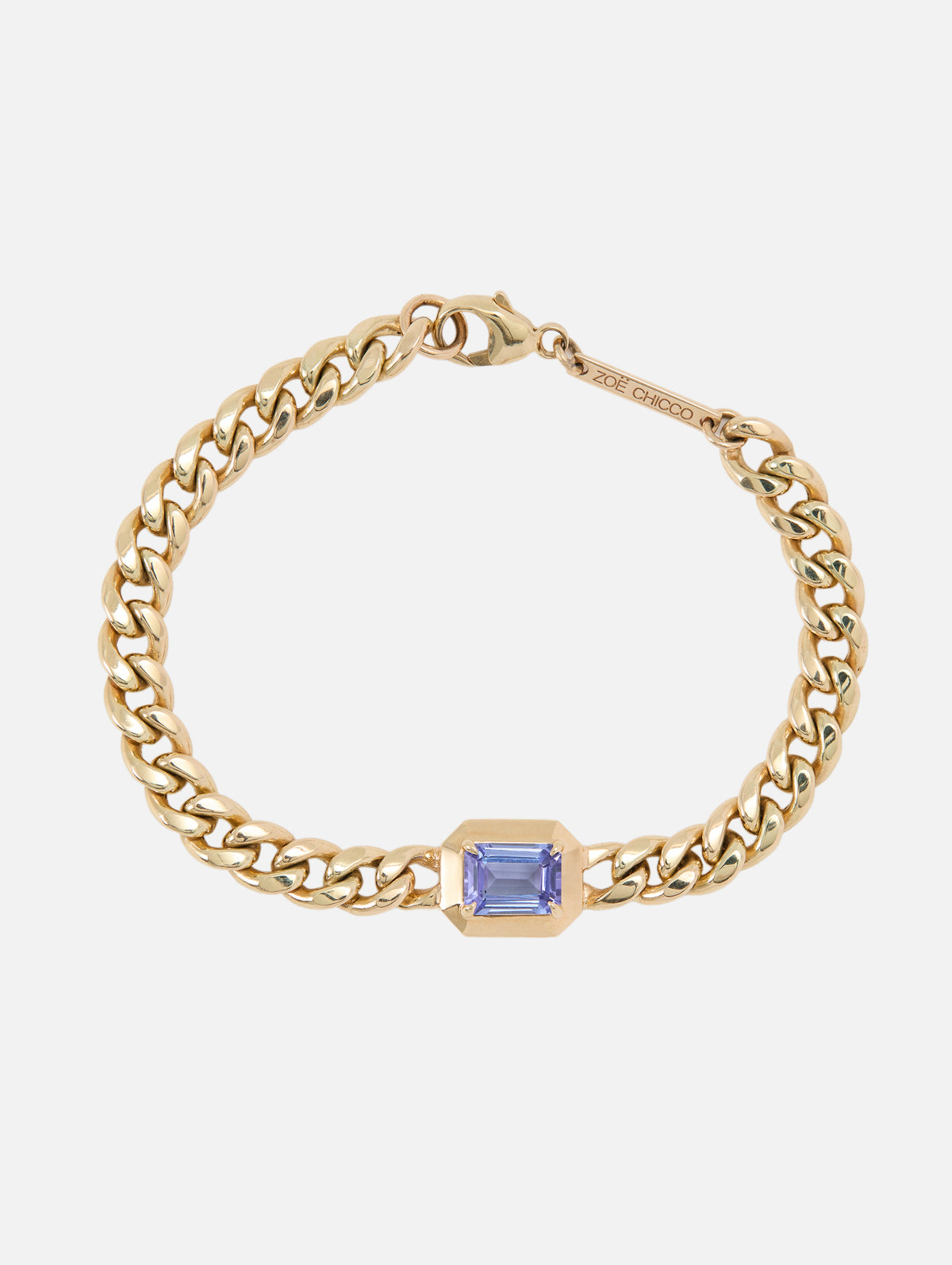 One-of-a-Kind Tanzanite Apron-Set Bracelet,ZOE CHICCO,YELLOW GOLD,Image 2