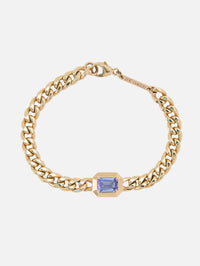 One-of-a-Kind Tanzanite Apron-Set Bracelet,ZOE CHICCO,YELLOW GOLD,Image 2