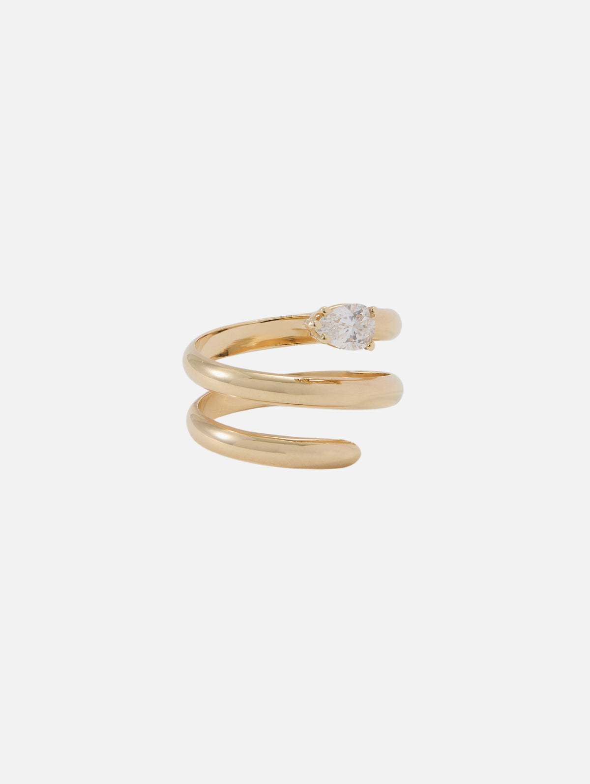 Thick Double Wrap Diamond Ring,ZOE CHICCO,YELLOW GOLD,Image 2