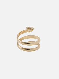 Thick Double Wrap Diamond Ring,ZOE CHICCO,YELLOW GOLD,Image 3