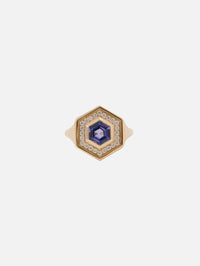 One-of-a-Kind Tanzanite Hexagon Signet Ring,ZOE CHICCO,YELLOW GOLD,Image 1