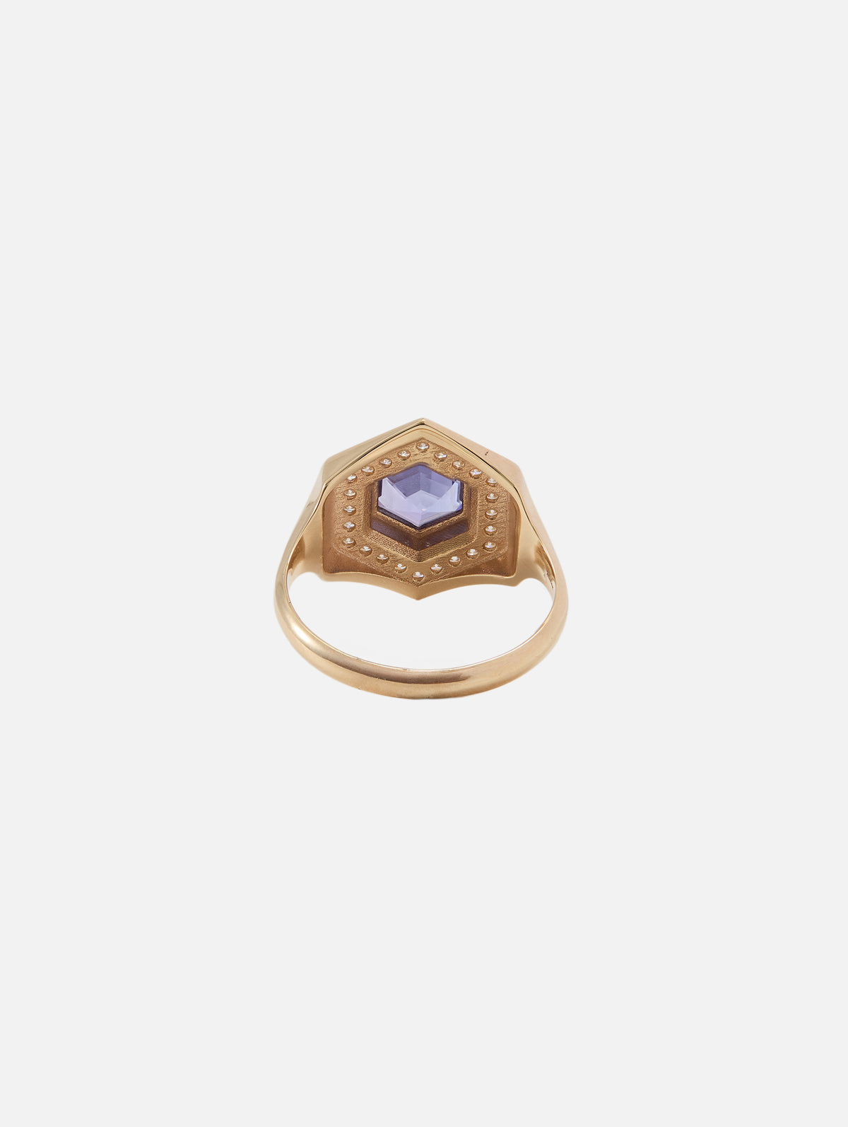One-of-a-Kind Tanzanite Hexagon Signet Ring,ZOE CHICCO,YELLOW GOLD,Image 3