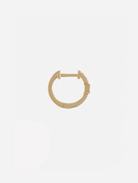 Pavé Diamond Mini Hoops WIth Diamond Baguette,JACQUIE AICHE,YELLOW GOLD,Image 4