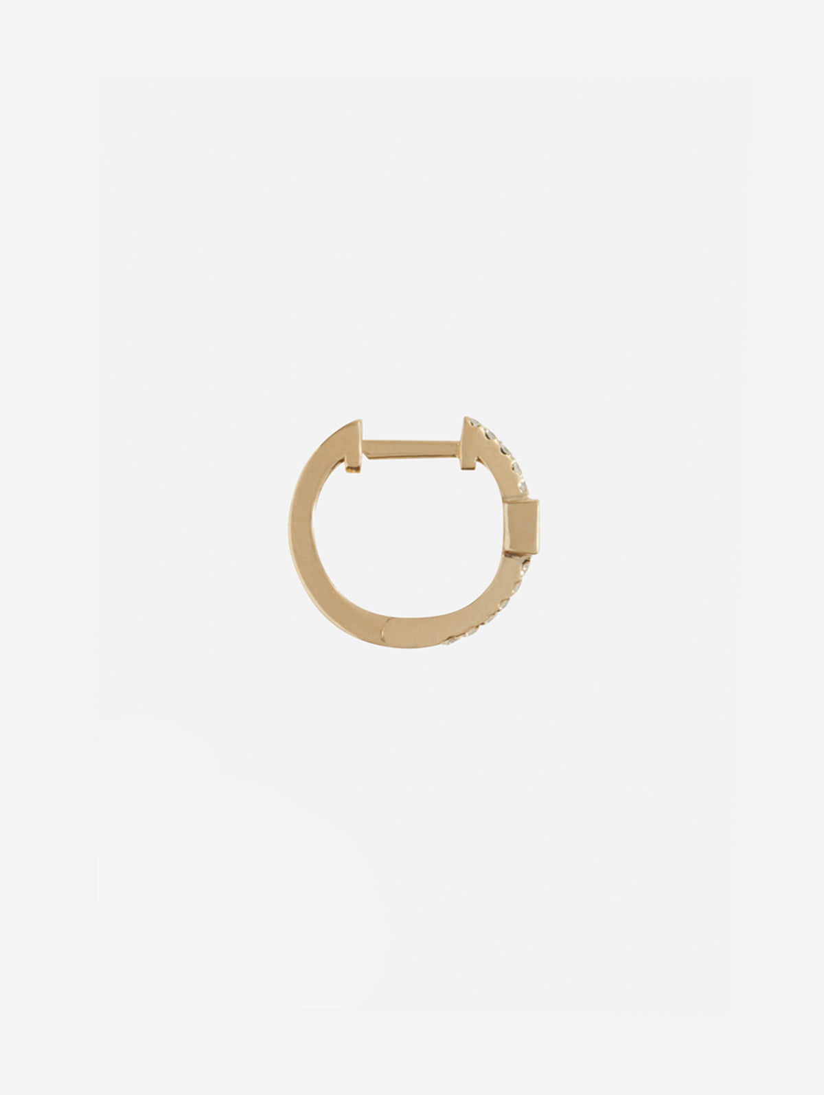 Mini Emerald Baguette Pavé Diamond Hoop,JACQUIE AICHE,YELLOW GOLD,Image 4