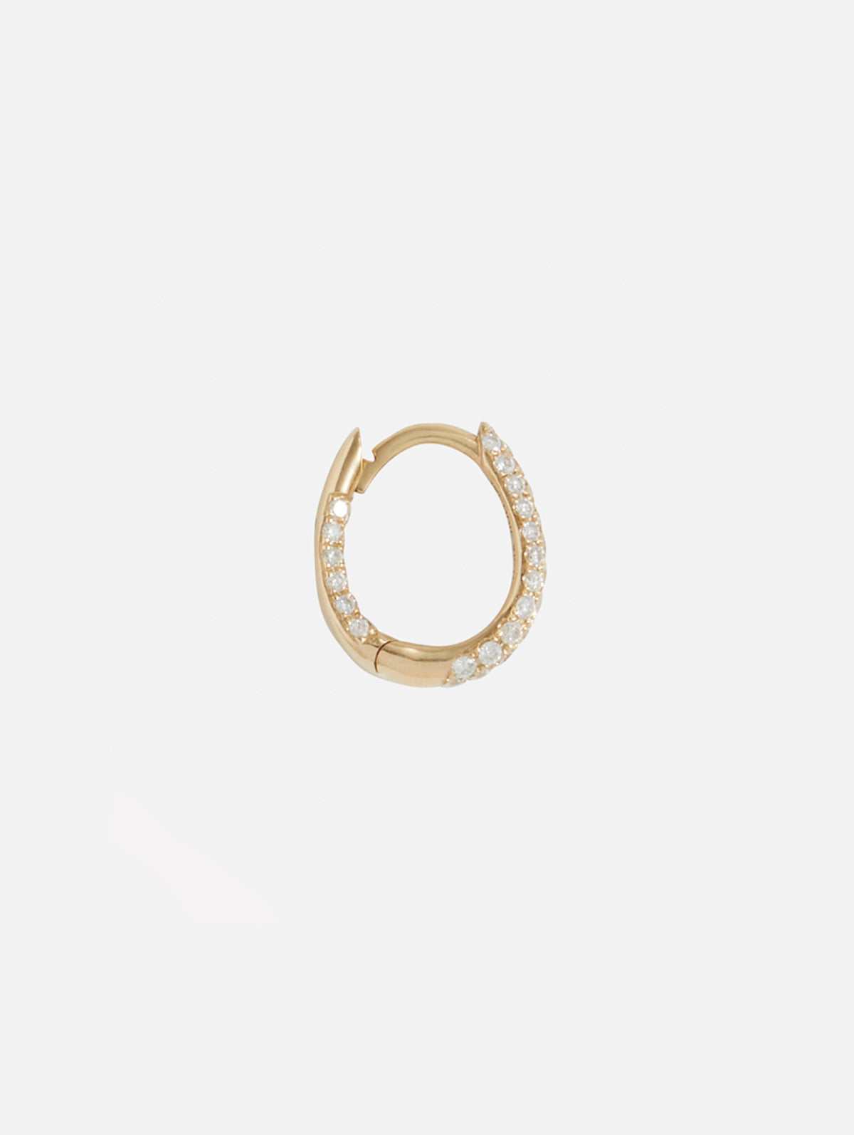 Small Three Row Pavé Inside Out Oval Mini Hoop,JACQUIE AICHE,YELLOW GOLD,Image 4