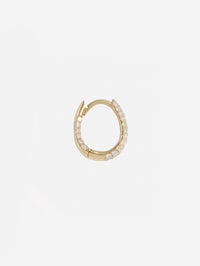 Small Three Row Pavé Inside Out Oval Mini Hoop,JACQUIE AICHE,YELLOW GOLD,Image 4