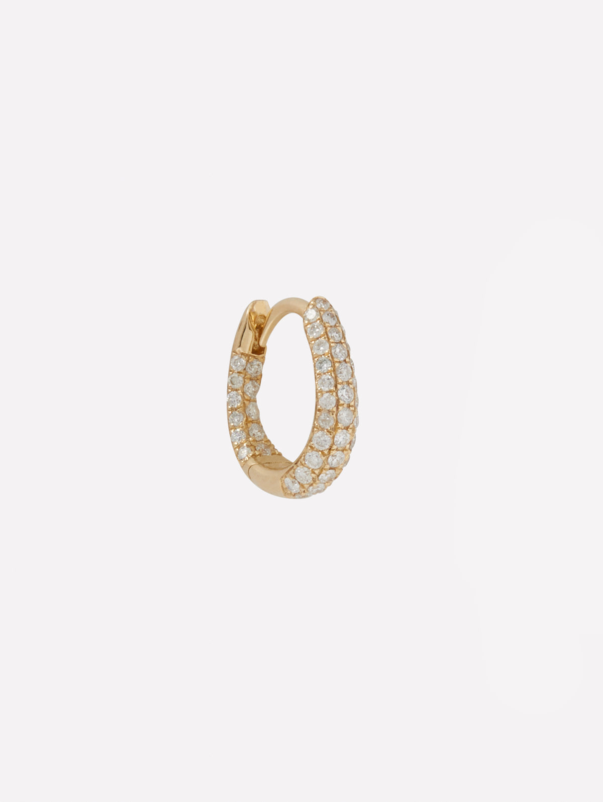 Small Three Row Pavé Inside Out Oval Mini Hoop,JACQUIE AICHE,YELLOW GOLD,Image 1