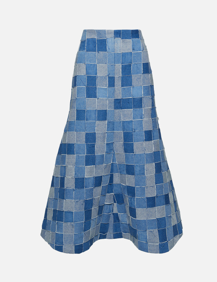 Upcycled Denim Weaved Skirt