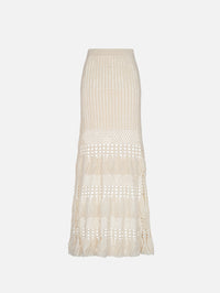 Reflejo Crochet Midi Skirt,ESCVDO,IVORY,Image 1