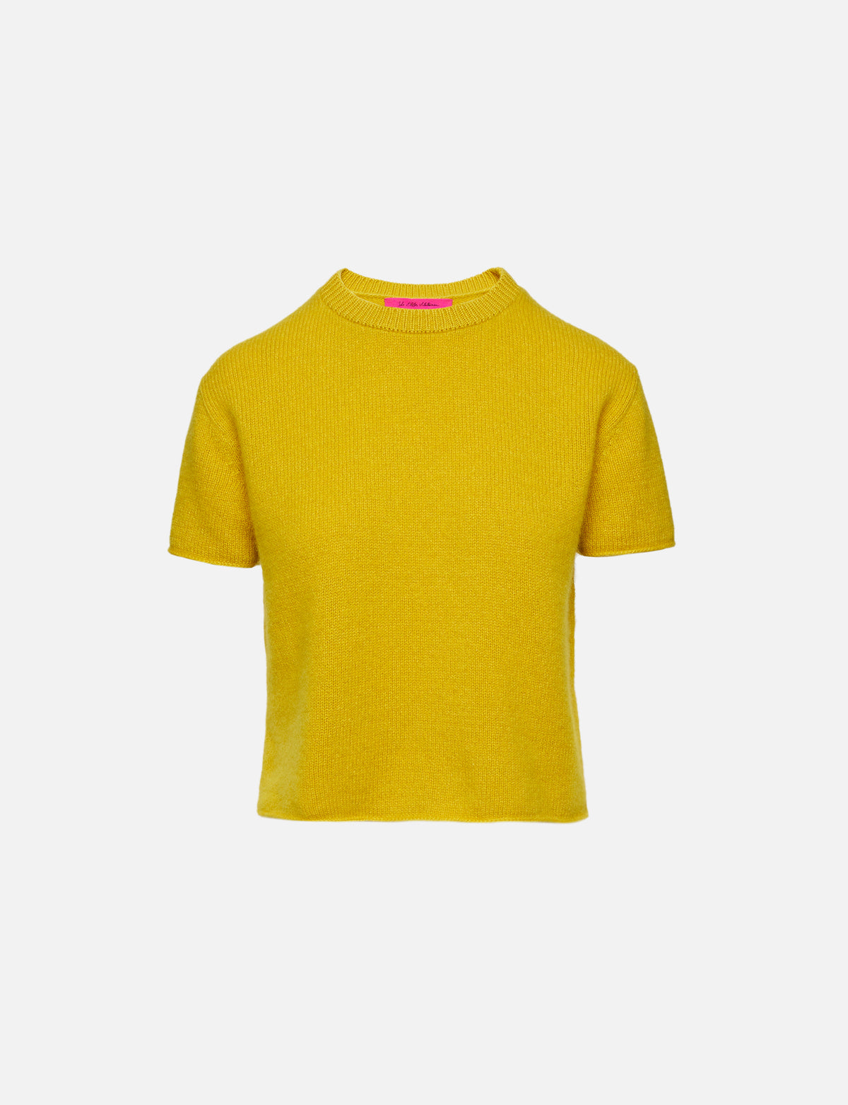 Cashmere Short Sleeve Top,THE ELDER STATESMAN,SUNSHINE,Image 7