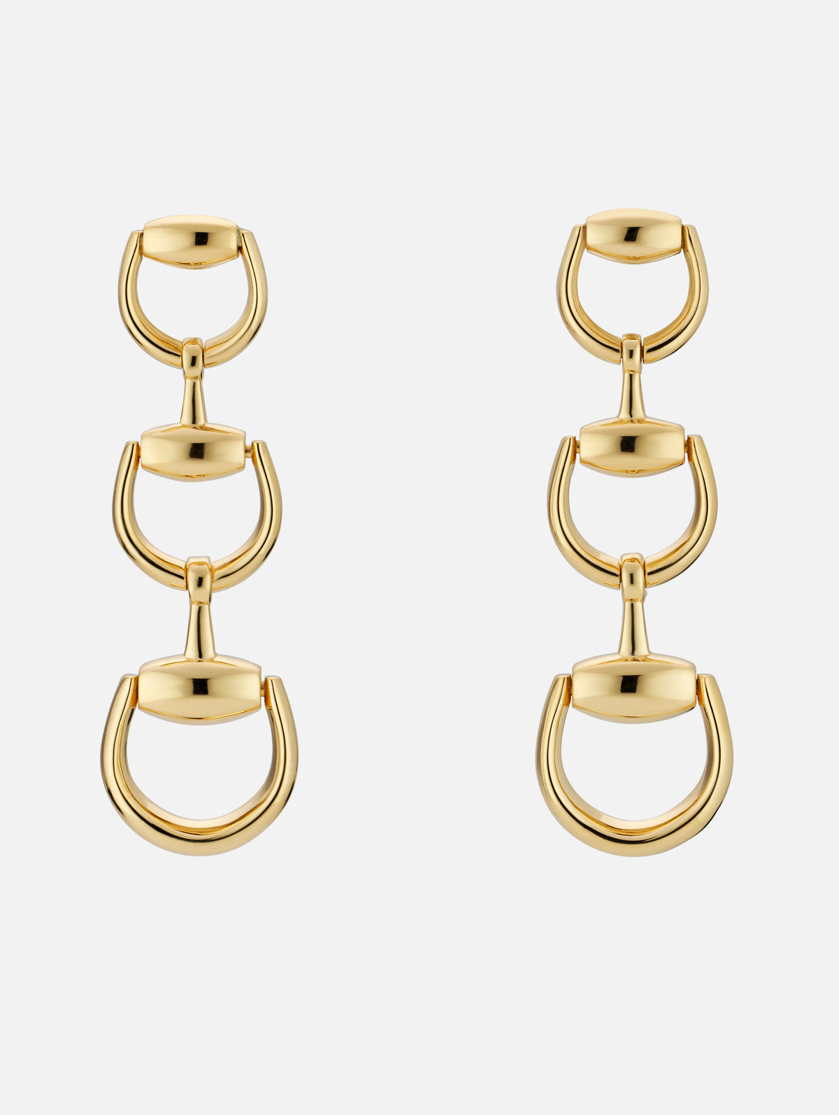 Horsebit Earring 42mm,GUCCI FINE JEWELRY,YELLOW GOLD,Image 1